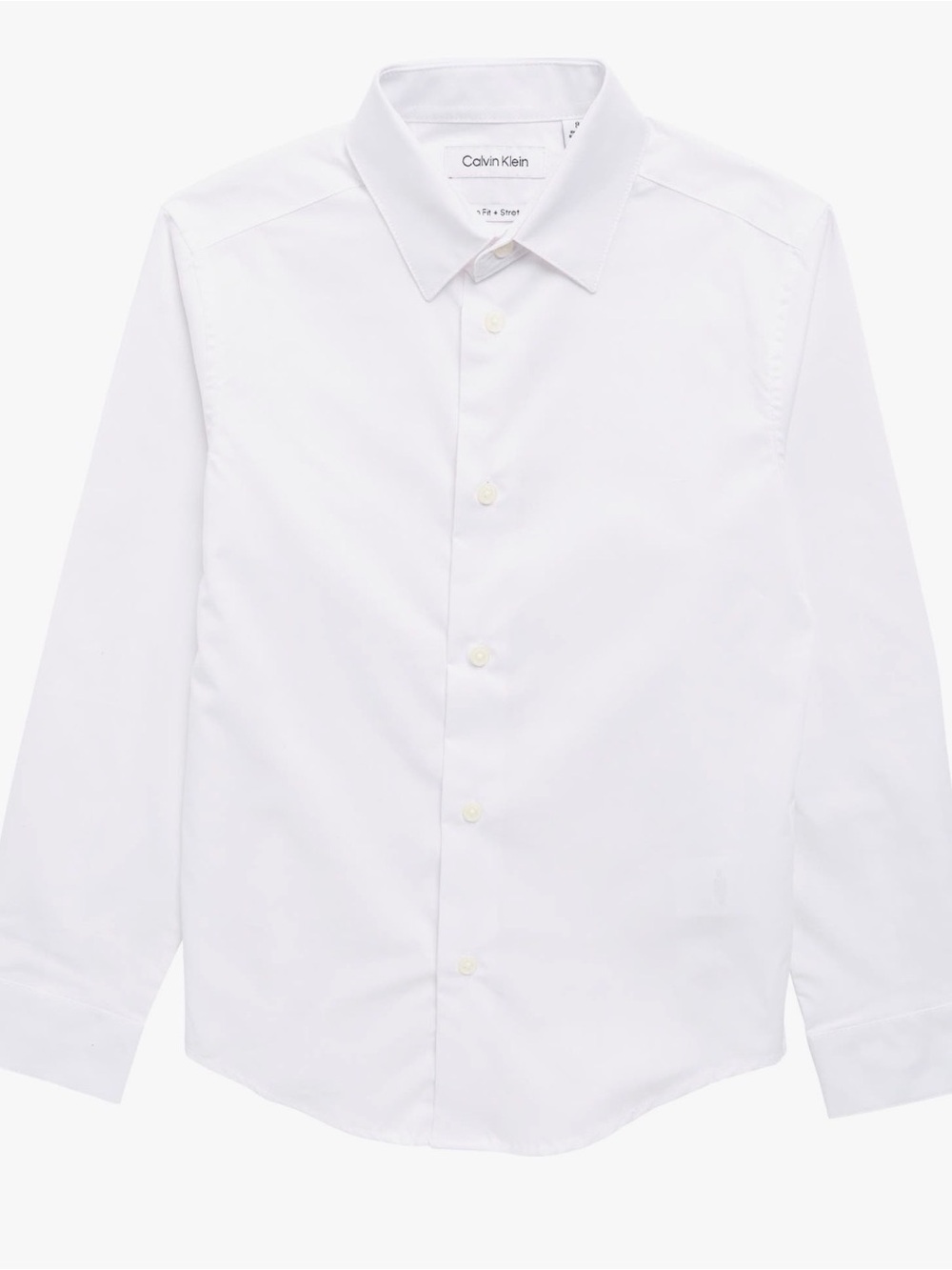Calvin Klein Boy’s White Dress Shirt - Point Collar Button-Up